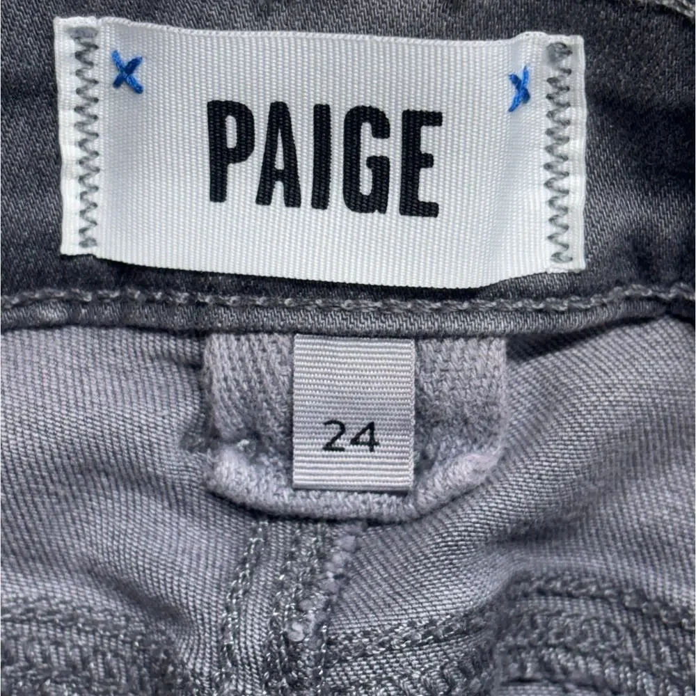 Paige Womens Jeans 24 Gray Manhattan Boot Cut High Rise Denim Stretch Casual